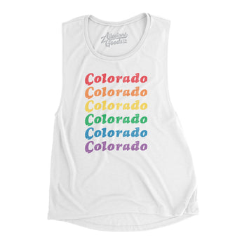 Colorado Pride Women's Flowey Scoopneck Muscle Tank-Allegiant Goods Co. Vintage Sports Apparel