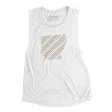 Arkansas Pride State Flowey Scoopneck Muscle Tank-Allegiant Goods Co. Vintage Sports Apparel