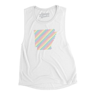 Arkansas Pride State Flowey Scoopneck Muscle Tank-Allegiant Goods Co. Vintage Sports Apparel