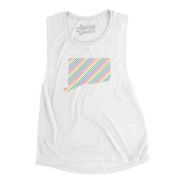 Connecticut Pride State Flowey Scoopneck Muscle Tank-Allegiant Goods Co. Vintage Sports Apparel