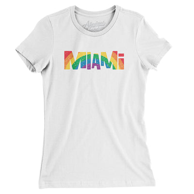 Miami Florida Pride Women's T-Shirt-White-Allegiant Goods Co. Vintage Sports Apparel
