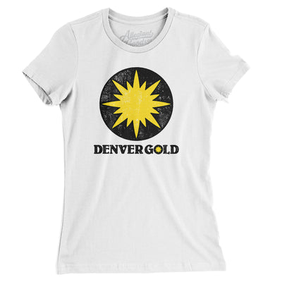 Denver Gold Football Women's T-Shirt-White-Allegiant Goods Co. Vintage Sports Apparel