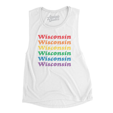 Wisconsin Pride Women's Flowey Scoopneck Muscle Tank-Allegiant Goods Co. Vintage Sports Apparel