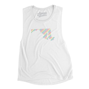 Maryland Pride State Flowey Scoopneck Muscle Tank-Allegiant Goods Co. Vintage Sports Apparel