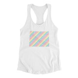 Wyoming Pride State Women's Racerback Tank-White-Allegiant Goods Co. Vintage Sports Apparel