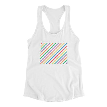 Wyoming Pride State Women's Racerback Tank-White-Allegiant Goods Co. Vintage Sports Apparel