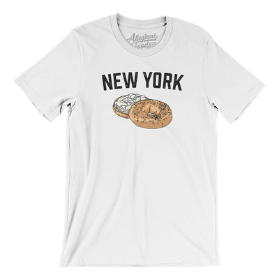 New York Bagel Men/Unisex T-Shirt-White-Allegiant Goods Co. Vintage Sports Apparel