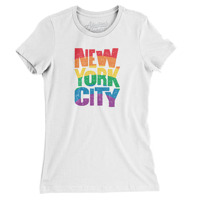 New York City Pride Women's T-Shirt-White-Allegiant Goods Co. Vintage Sports Apparel