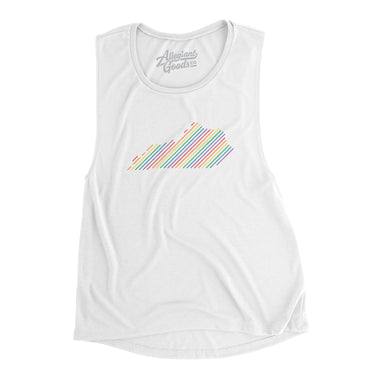 Kentucky Pride State Flowey Scoopneck Muscle Tank-Allegiant Goods Co. Vintage Sports Apparel