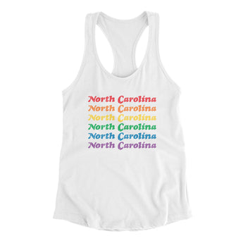 North Carolina Pride Women's Racerback Tank-White-Allegiant Goods Co. Vintage Sports Apparel