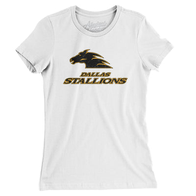 Dallas Stallions Roller Hockey Women's T-Shirt-White-Allegiant Goods Co. Vintage Sports Apparel