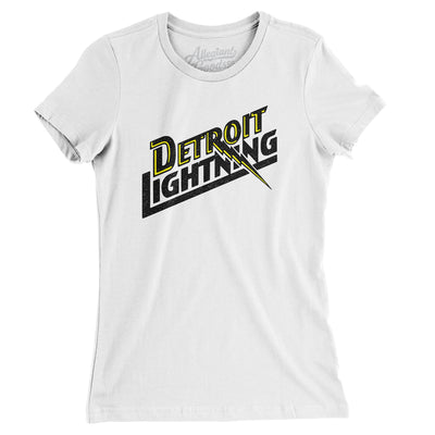 Detroit Lightning Soccer Women's T-Shirt-White-Allegiant Goods Co. Vintage Sports Apparel