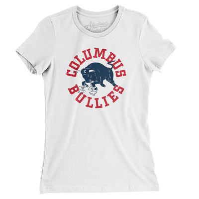 Columbus Bullies Football Women's T-Shirt-White-Allegiant Goods Co. Vintage Sports Apparel
