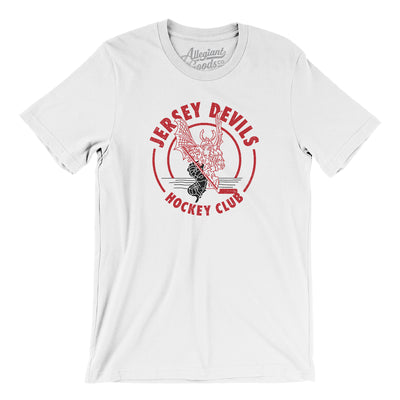 Jersey Devils Hockey Men/Unisex T-Shirt-White-Allegiant Goods Co. Vintage Sports Apparel