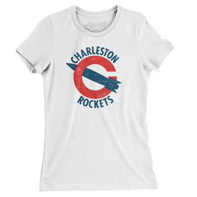 Charleston Rockets Football Women's T-Shirt-White-Allegiant Goods Co. Vintage Sports Apparel