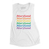 Maryland Pride Women's Flowey Scoopneck Muscle Tank-White-Allegiant Goods Co. Vintage Sports Apparel