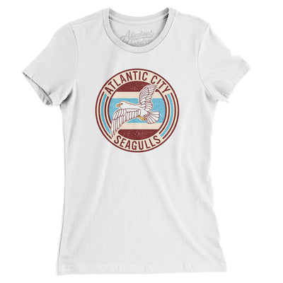 Atlantic City Seagulls Hockey Women's T-Shirt-White-Allegiant Goods Co. Vintage Sports Apparel
