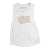 Washington Pride State Flowey Scoopneck Muscle Tank-Allegiant Goods Co. Vintage Sports Apparel