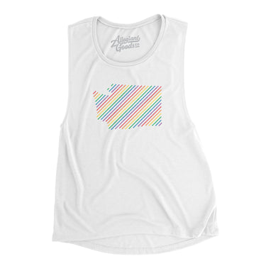Washington Pride State Flowey Scoopneck Muscle Tank-Allegiant Goods Co. Vintage Sports Apparel