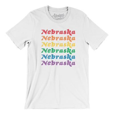 Nebraska Pride Men/Unisex T-Shirt-White-Allegiant Goods Co. Vintage Sports Apparel