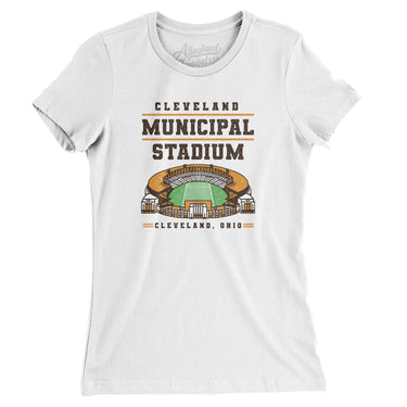Cleveland Municipal Stadium Women's T-Shirt-Allegiant Goods Co. Vintage Sports Apparel