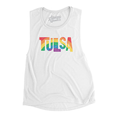 Tulsa Oklahoma Pride Women's Flowey Scoopneck Muscle Tank-Allegiant Goods Co. Vintage Sports Apparel