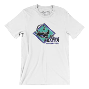 Oakland Skates Roller Hockey Men/Unisex T-Shirt-White-Allegiant Goods Co. Vintage Sports Apparel