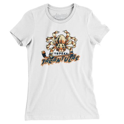 Topeka Tarantulas Hockey Women's T-Shirt-White-Allegiant Goods Co. Vintage Sports Apparel