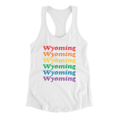 Wyoming Pride Women's Racerback Tank-White-Allegiant Goods Co. Vintage Sports Apparel