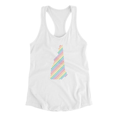 New Hampshire Pride State Women's Racerback Tank-White-Allegiant Goods Co. Vintage Sports Apparel