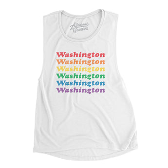 Washington Pride Women's Flowey Scoopneck Muscle Tank-Allegiant Goods Co. Vintage Sports Apparel