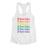 Florida Pride Women's Racerback Tank-White-Allegiant Goods Co. Vintage Sports Apparel