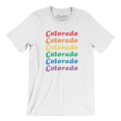 Colorado Pride Men/Unisex T-Shirt-White-Allegiant Goods Co. Vintage Sports Apparel
