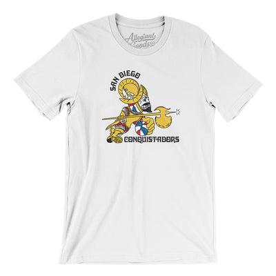 San Diego Conquistadors Basketball Men/Unisex T-Shirt-White-Allegiant Goods Co. Vintage Sports Apparel