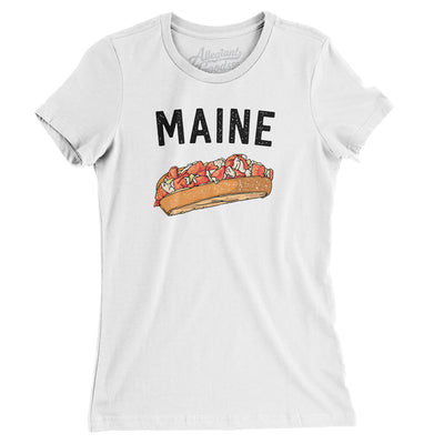 Maine Lobster Roll Women's T-Shirt-White-Allegiant Goods Co. Vintage Sports Apparel