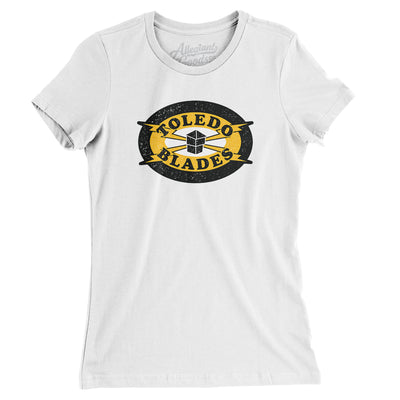 Toledo Blades Hockey Women's T-Shirt-White-Allegiant Goods Co. Vintage Sports Apparel