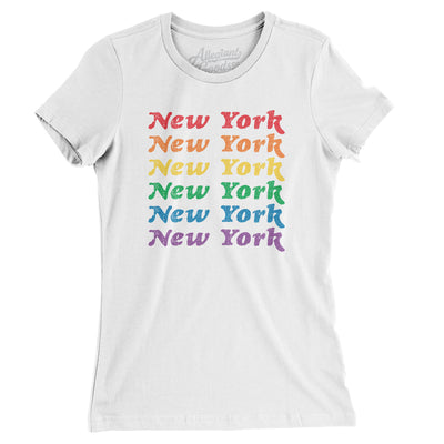 New York Pride Women's T-Shirt-White-Allegiant Goods Co. Vintage Sports Apparel