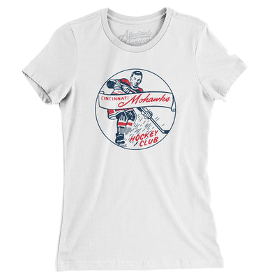 Cincinnati Mohawks Hockey Women's T-Shirt-White-Allegiant Goods Co. Vintage Sports Apparel