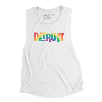 Detroit Michigan Pride Women's Flowey Scoopneck Muscle Tank-Allegiant Goods Co. Vintage Sports Apparel
