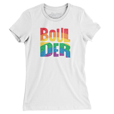 Boulder Colorado Pride Women's T-Shirt-White-Allegiant Goods Co. Vintage Sports Apparel