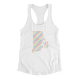 Rhode Island Pride State Women's Racerback Tank-White-Allegiant Goods Co. Vintage Sports Apparel