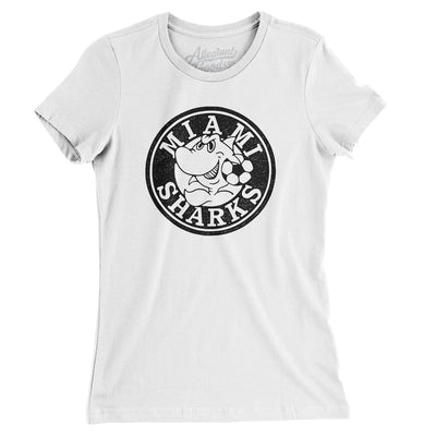 Miami Sharks Soccer Women's T-Shirt-White-Allegiant Goods Co. Vintage Sports Apparel