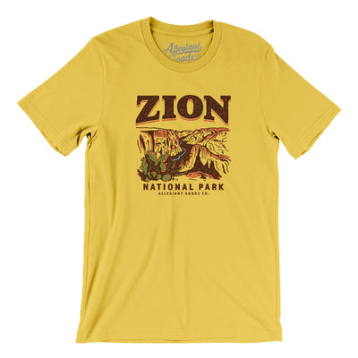 Zion National Park Men/Unisex T-Shirt-Maize Yellow-Allegiant Goods Co. Vintage Sports Apparel