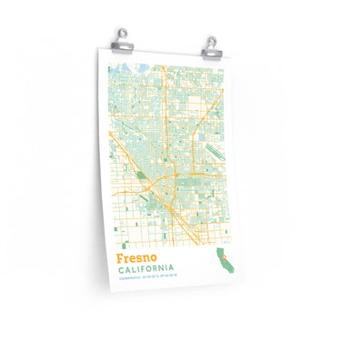 Fresno California City Street Map Poster-Allegiant Goods Co. Vintage Sports Apparel