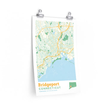 Bridgeport Connecticut City Street Map Poster-Allegiant Goods Co. Vintage Sports Apparel