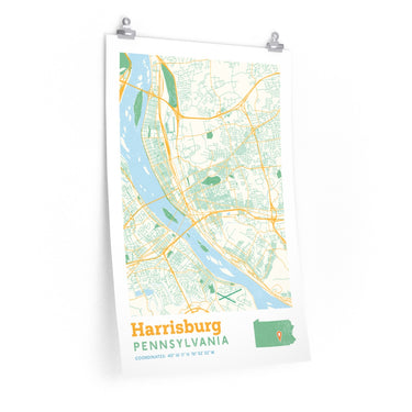 Harrisburg Pennsylvania City Street Map Poster-Allegiant Goods Co. Vintage Sports Apparel