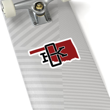 Oklahoma Home State Sticker (Maroon & Black)-Allegiant Goods Co. Vintage Sports Apparel