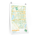 Arlington Texas City Street Map Poster-Allegiant Goods Co. Vintage Sports Apparel