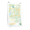 Arlington Texas City Street Map Poster-24″ × 36″-Allegiant Goods Co. Vintage Sports Apparel