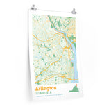 Arlington Virginia City Street Map Poster-Allegiant Goods Co. Vintage Sports Apparel